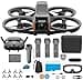 DJI Avata 2 Fly More Combo (3 Batteries), FPV Drone with Camera 4K, Immersive Experience, One-Push Acrobatics, Built-in Propeller Guard, 155° FOV, Camera Drone Compliant with FAA Remote ID With 128gb Micro SD, Backpack, Landing Pad and More Bundle